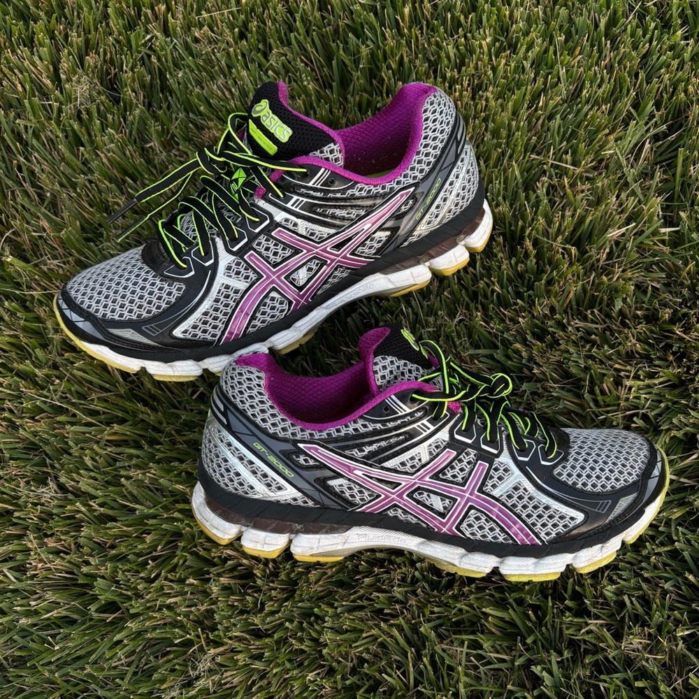 ASICS Women's G-2000 - Gray and Purple + green